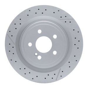 Mercedes-Benz GLA45 AMG Brake Rotor (1) - Rear - R1 Concepts - GeoSPEC Coated Rotor - Drilled & Slotted - `12-`20